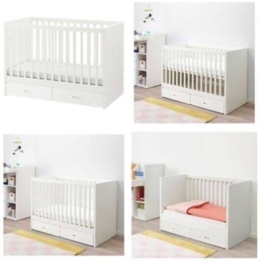 IKEA ベビーベッド　STUVA マットレス付き　美品