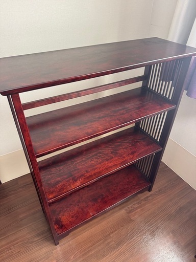 九州民芸家具 本棚 飾り棚 樺 カバ材 格子 オープンラック 書棚 ※i4 2025-hm117-top.jpg