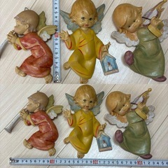 天使 エンジェル 壁掛け ITALY製 3体 ヴィンテージ アンティーク調の画像