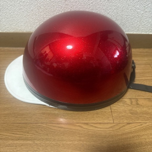 ヘルメット コルク半キャップ 三つボタン ブラックラメ　半ヘル 半帽