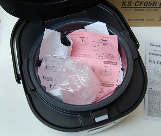 開封未使用品 2025年製 SHARP ジャー 炊飯器 KS-CF05B-B 3合炊き ブラック 0.54L キッチン家電 シャープ 札幌市 清田区 平岡