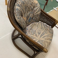 　オールドラタン　昭和レトロ 1人用ソファの画像