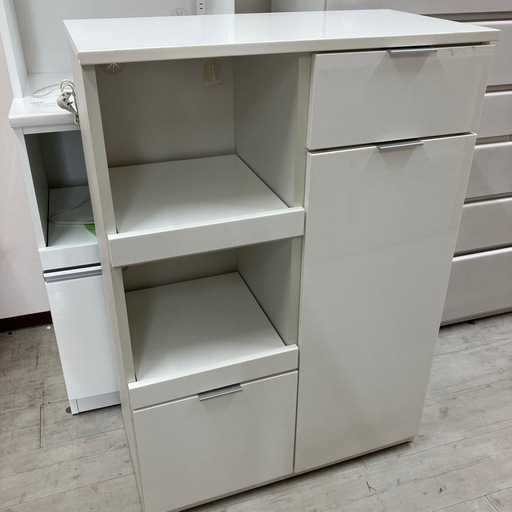 収納豊富！キッチンカウンター ホワイト 【トレファク堺福田店】