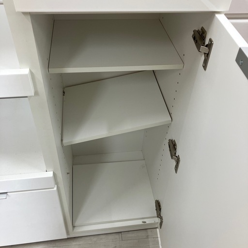 収納豊富！キッチンカウンター ホワイト 【トレファク堺福田店】