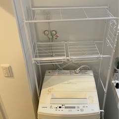 本日17:30まで／ニトリ 洗濯機ラック（白）の画像
