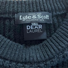 Lyle&Scott DEAR LAUREL リブニット L ブラック ワンポイント ラグランの画像