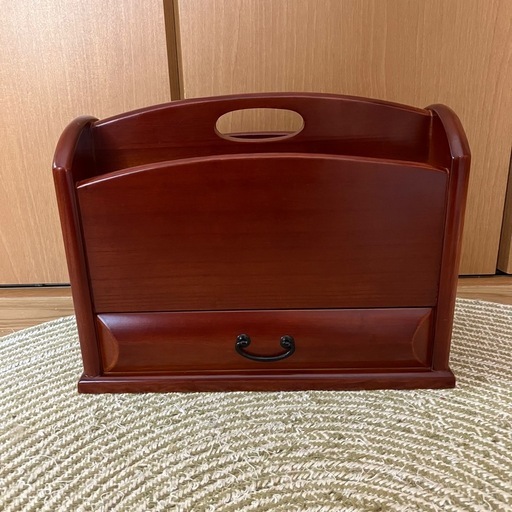 会津塗り 漆塗り 木製マガジンラック｜未使用保管品｜和モダン