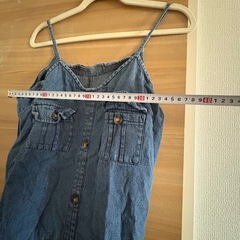 デニム キャミソールワンピース インディゴブルーの画像