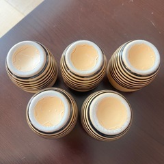 湯呑み（黄×黒ボーダー）5個セットの画像