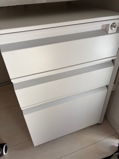 デスク 収納ワゴン キャビネット ホワイト