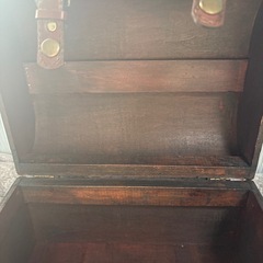 地図柄の木製トランクBOXの画像