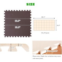 新品未使用ジョイントマット 1級防音 大判59cm 厚み10mm 6畳用 32枚組 防音 保温性 床暖房対応 ノンホルムアルデヒド サイドパーツ付き グレーの画像