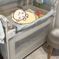 【お渡し決定済】ベビーベッド、バウンサー2点の画像