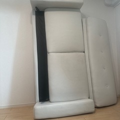 最終価格　1月21日まで　ROWYA 2.5人掛けソファ天然木脚　幅159 アイボリー　ロールクッション付きの画像