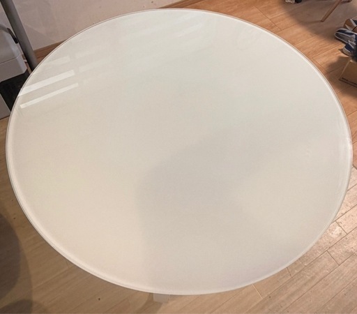【お値下げ中】円形ダイニングテーブル（100cm）天板ガラス