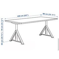 オフィスデスク　IKEA イドーセン　ブラックの画像