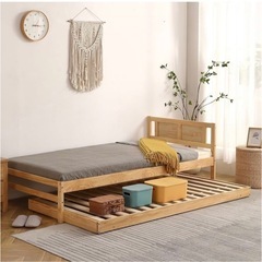 【急ぎ】ベッドフレーム 2台セット（親ベッド＋子ベッド）〜1/22まで／引き取り限定の画像