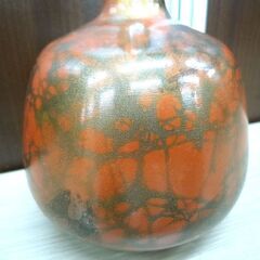 花器 茶道 下蕪花入 金もの 金物 花瓶 花入れ 共箱付き 高さ 約24cm 中古 苫小牧西店の画像