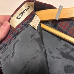 Dome 赤とネイビーのチェック柄　膝丈　タイトスカート ペンシルスカート　チェック柄 タイトスカート スカートの画像