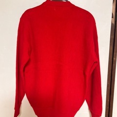 クロコダイル　カーディガン　レッド　古着 カーディガン レッド 古着 L 薄手の画像