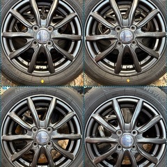 ㊹155/65R14新品タイヤ4本と中古美品ホイールとナット付きの画像