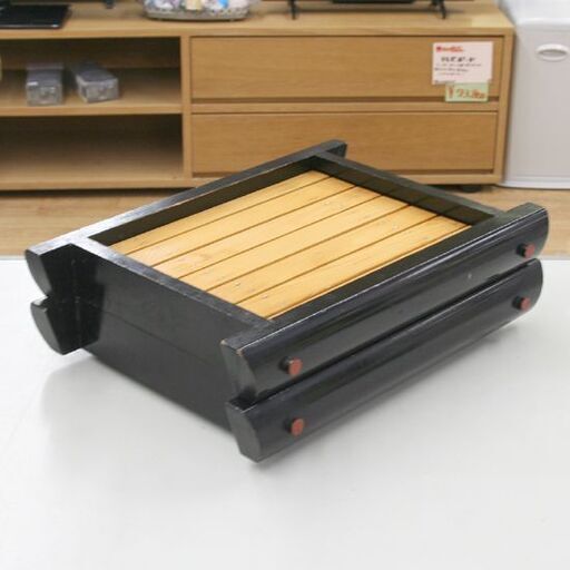 中古 木製 料理盛り台 スノコ付き 黒塗り 2種4台セット 寿司 刺身 天ぷら 業務用 飲食店 料亭 会食 札幌市 清田区 平岡