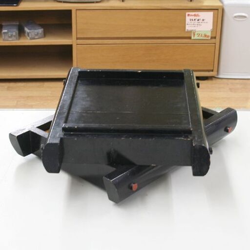中古 木製 料理盛り台 スノコ付き 黒塗り 2種4台セット 寿司 刺身 天ぷら 業務用 飲食店 料亭 会食 札幌市 清田区 平岡