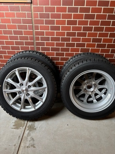 【引渡者決定】新品スタッドレスタイヤ（ホイール付）DUNLOP WINTERMAXX02   155/65R14