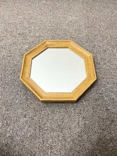 ✴︎:.。アネラ様　オーダー作品♪ ミモザの八角形鏡 ミモザの八角形の鏡 (20size/max21） ステンドグラス ドレッサー