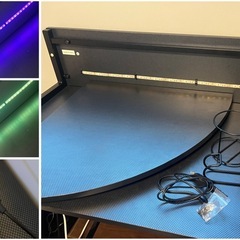 【美品】RGBライト付き L字型 ゲーミングデスク コーナーデスクの画像