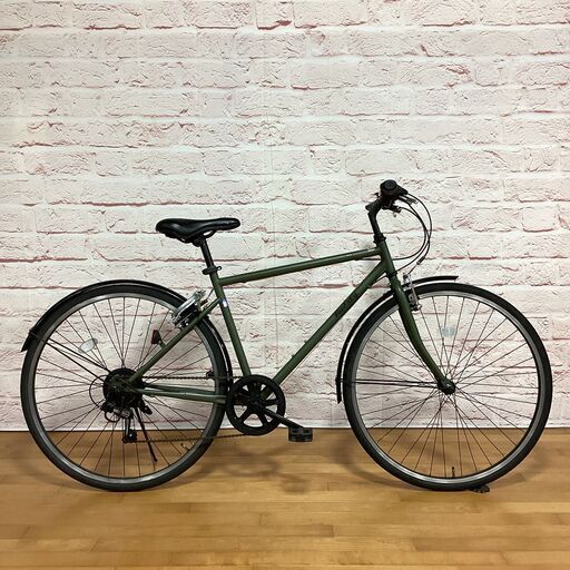 【大人用】整備済中古クロスバイク風シティ車 ナフコ700cフィールスカイ 緑色 <自転車のオオムラ 静岡店>