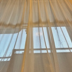 カーテン　レース　ベージュ　合計4枚の画像