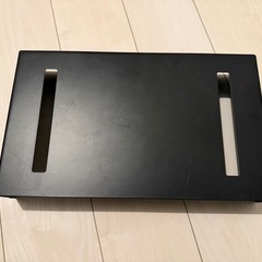 山崎実業テーブル下 収納ラック ブラック 約W44XD25XH7.2cm タワー ティッシュ リモコン 一括収納 5482の画像