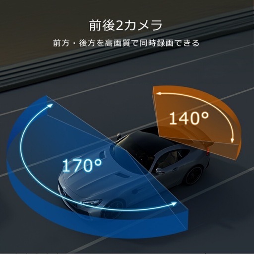 新品未使用　ドラレコ　ドライブレコーダー　前後2カメラ　360度　超高解像度　広角　動体検知