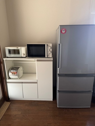 台所セット　冷凍・冷蔵庫　電子レンジ　炊飯器　オーブントースター　レンジ台