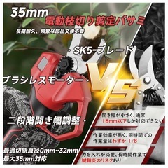 新品❤️電動チェーンソー　剪定バサミ　バッテリー2個！！✨付属品多数！！⭐️の画像