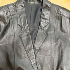 レディースレザージャケット 牛革100% 黒の画像