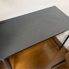 【要搬出お手伝い】 山善 デスク 黒 100cm コンセント付の画像