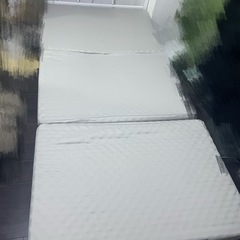 【2/1当日引取限定】シングルパイプベッド+敷布団の画像