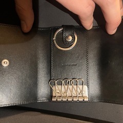 【美品】CELINE セリーヌブラック レザー キーケース　クロコダイル型押しの画像