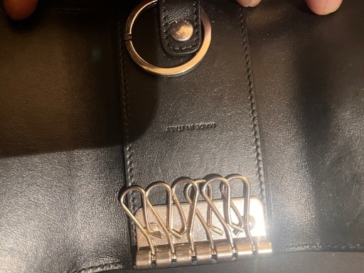 【美品】CELINE セリーヌブラック レザー キーケース　クロコダイル型押し
