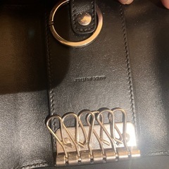 【美品】CELINE セリーヌブラック レザー キーケース　クロコダイル型押しの画像