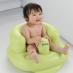 リッチェル ふかふかベビーチェアR グリーン 7カ月~2才頃までの画像