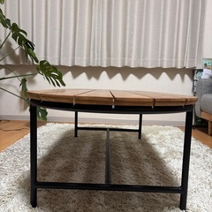 木製ローテーブル 楕円 おしゃれ 北欧 インダストリアルの画像