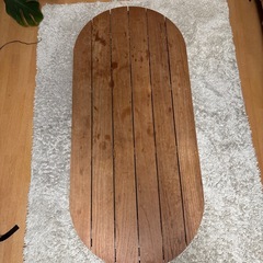 木製ローテーブル 楕円 おしゃれ 北欧 インダストリアルの画像