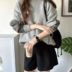 Java グレー ニットセーター エルボパッチ　プルオーバーの画像