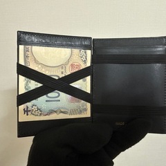 【日本ブランド】リサイド マジックウォレット（本革・黒）不思議なお財布の画像