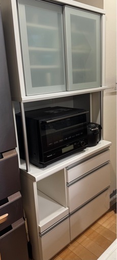【急募】 松田家具 食器棚 シンプル 家具 キッチンボード キッチン収納 カップボード 白 ホワイト