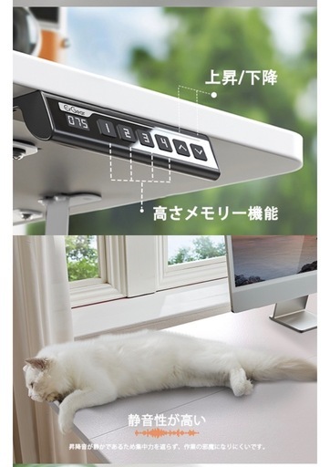 ErGear 電動 デスク 昇降式デスク スタンディングデスク (ヤンヤン 