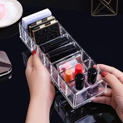アイシャドウ 収納 化粧品 メイク コスメ収納 アクリル製 卓上 メイクボックス 収納ボックス 透明 化粧品 収納 ディスプレイスタンド 収納ケース アクリルスタンド アイシャドー 口紅 香水 メイク 8仕切りの画像